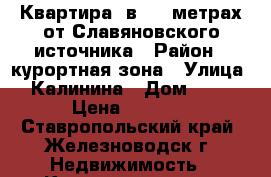 Квартира  в 600 метрах от Славяновского источника › Район ­ курортная зона › Улица ­ Калинина › Дом ­ 20 › Цена ­ 1 000 - Ставропольский край, Железноводск г. Недвижимость » Квартиры аренда посуточно   . Ставропольский край,Железноводск г.